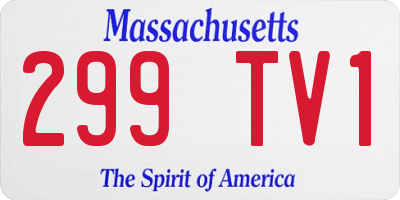 MA license plate 299TV1