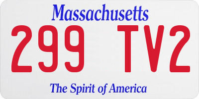 MA license plate 299TV2