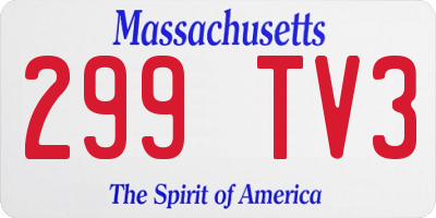 MA license plate 299TV3