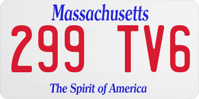 MA license plate 299TV6