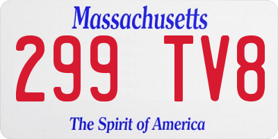 MA license plate 299TV8