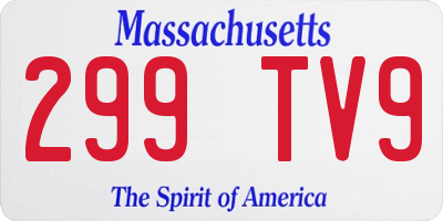 MA license plate 299TV9