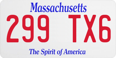 MA license plate 299TX6