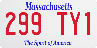 MA license plate 299TY1