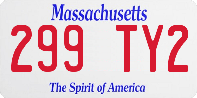 MA license plate 299TY2