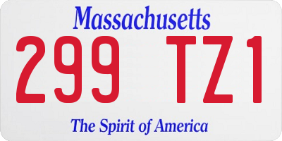 MA license plate 299TZ1
