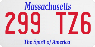 MA license plate 299TZ6