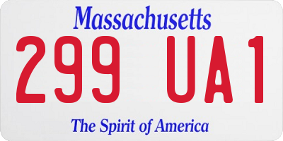 MA license plate 299UA1