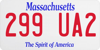 MA license plate 299UA2