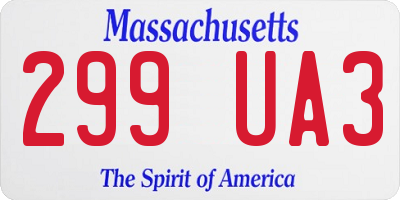 MA license plate 299UA3