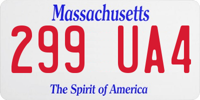 MA license plate 299UA4
