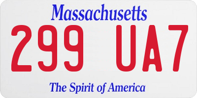 MA license plate 299UA7