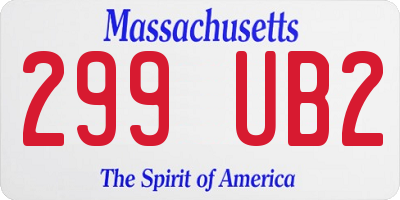 MA license plate 299UB2