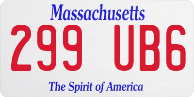 MA license plate 299UB6