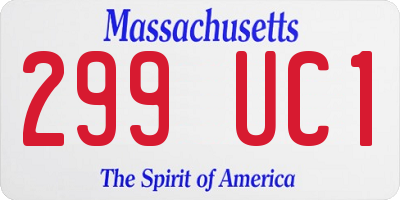 MA license plate 299UC1