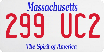 MA license plate 299UC2