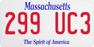 MA license plate 299UC3