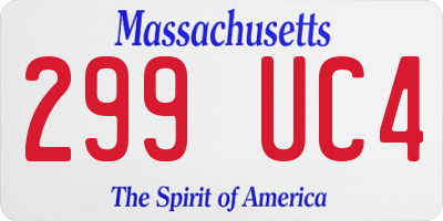 MA license plate 299UC4