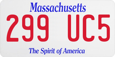 MA license plate 299UC5