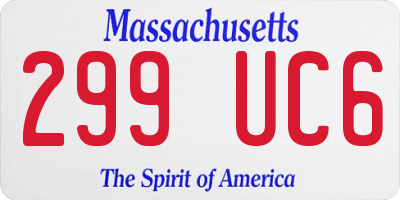 MA license plate 299UC6