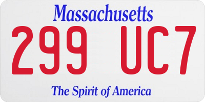 MA license plate 299UC7