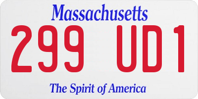 MA license plate 299UD1