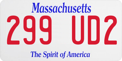 MA license plate 299UD2