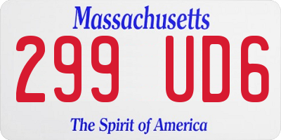 MA license plate 299UD6
