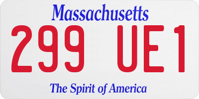 MA license plate 299UE1