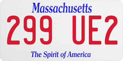 MA license plate 299UE2