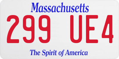 MA license plate 299UE4