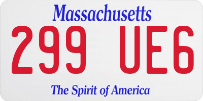 MA license plate 299UE6