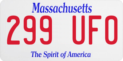 MA license plate 299UF0