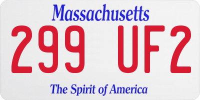 MA license plate 299UF2