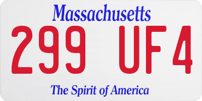 MA license plate 299UF4