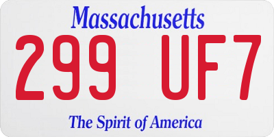 MA license plate 299UF7