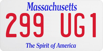 MA license plate 299UG1