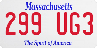 MA license plate 299UG3