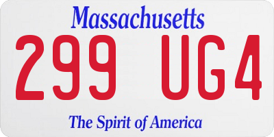 MA license plate 299UG4