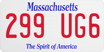 MA license plate 299UG6
