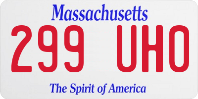 MA license plate 299UH0