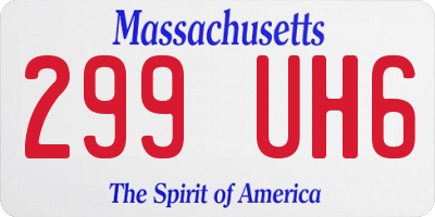 MA license plate 299UH6