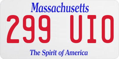 MA license plate 299UI0