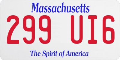 MA license plate 299UI6