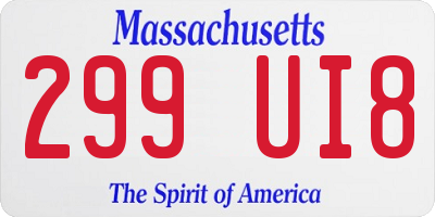 MA license plate 299UI8