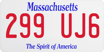 MA license plate 299UJ6