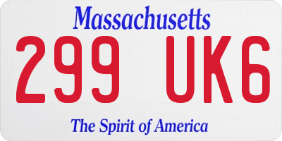 MA license plate 299UK6