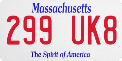 MA license plate 299UK8
