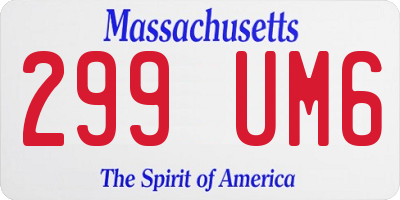 MA license plate 299UM6
