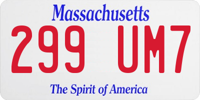 MA license plate 299UM7